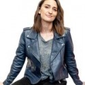 Singer Sara Bareilles Black leather Jackets