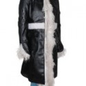 Singer Selena Gomez Fur leather Coat