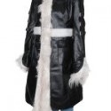 Singer Selena Gomez Fur leather Coat