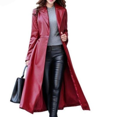 Spring Autumn Women Leather Coat