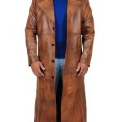 Stylish trench leather coat For Men