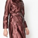 Stylish women Faux Leather Trench coat