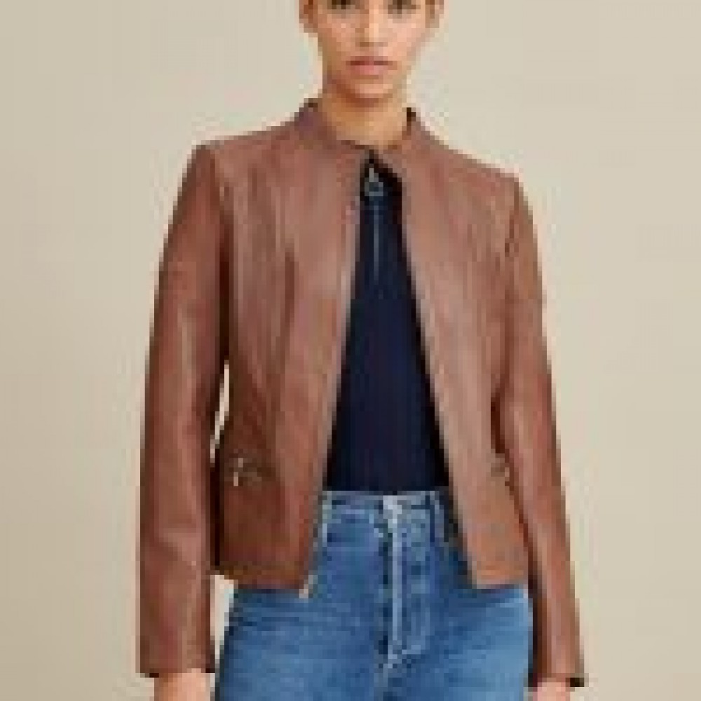 Stylish Women’s Brown Leather Jacket