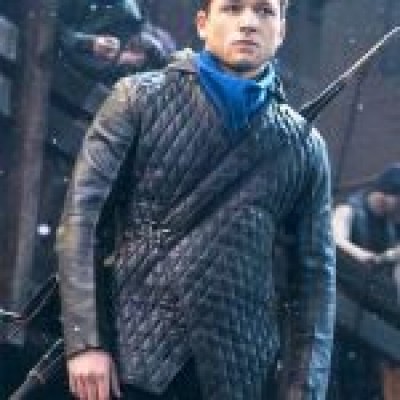 Taron Egerton Robin Hood Quilted Leather Jacket