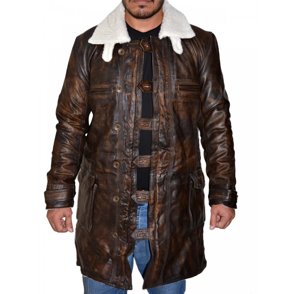 The Dark Knight Rises Bane Distressed Leather Coat