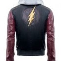 The Flash Stylish Hooded Leather Jacket