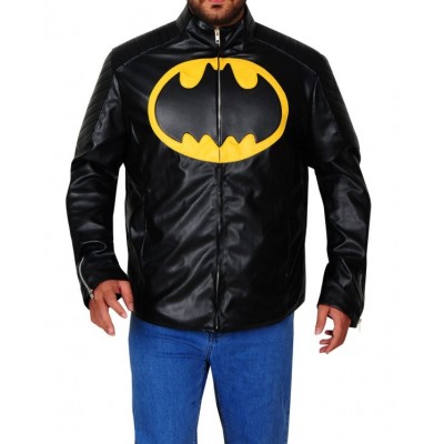 The Lego Batman Yellow Logo Leather Jacket