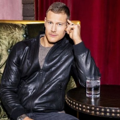 Tom Hopper Black Leather Bomber Jacket-Men