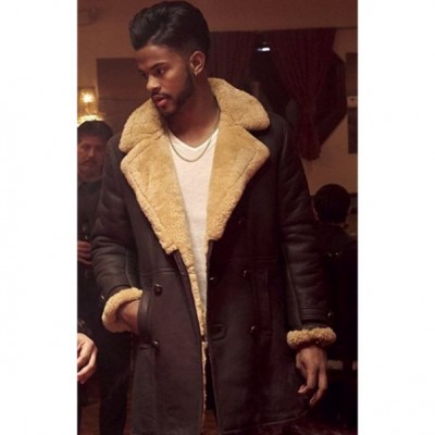 Trevor Jackson Shearling Brown Leather Coat