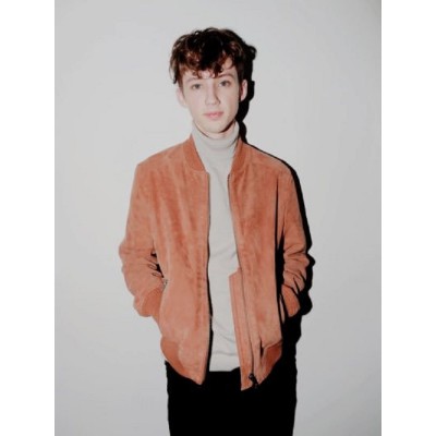 Troye Sivan Mellet Suede Bomber Jacket In Brown For Men