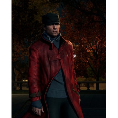 Watch Dogs Aiden Pearce Red leather Coat