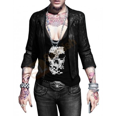 Watch Dogs DedSec Clara Lille leather Jacket