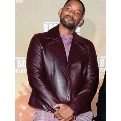 Will Smith Brown Leather Jacket-Men