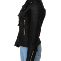 Women Diamond Quilted Leather Jacket