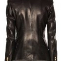 Women Faux Leather Black Blazer Slim Fit Black Coat