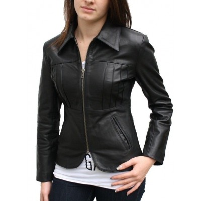 Women’s Black Fitted Leather Jacket