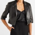 Women’s Black Real Leather Coat In The Good Fight