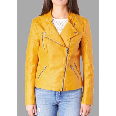 Women’s Yellow Leather Jacket