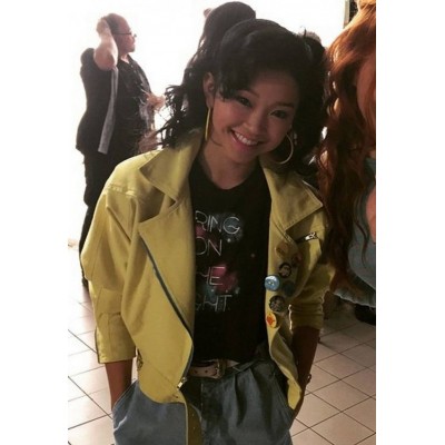 X-Men Jubilee Lana Condor Yellow leather Jacket